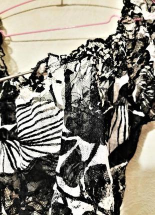 Арабские эмираты блуза кофточка кружевная стрейчевая сетка чёрно-белые цветы лето женская6 фото