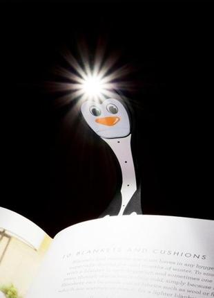 Закладка-ліхтарик flexilight - пінгвін6 фото