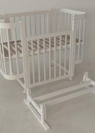 Кровать детская мия белая с маятником