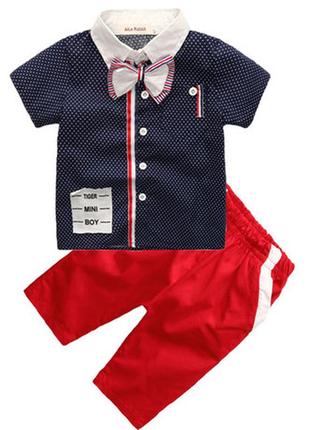 Костюм шорты нарядный джентльмен бабочка