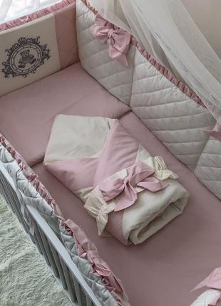 Комплект постільної білизни baby comfort royal baby рожевий 8 елементів