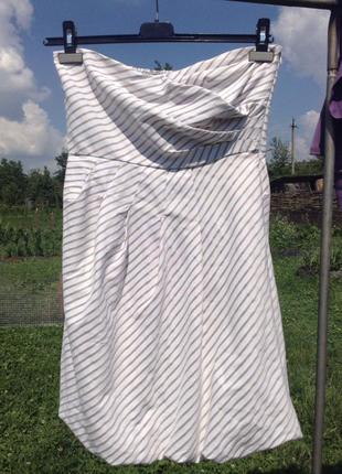 Воздушное платье зефирка облако в полоску бренд zara basic