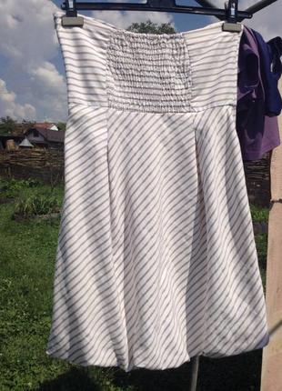 Воздушное платье зефирка облако в полоску бренд zara basic3 фото