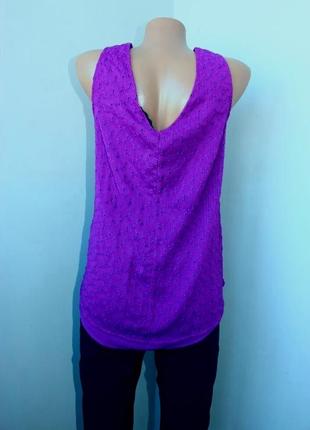 Майка топ /блуза темно-фиолетовая расклешенная шитье с распоркой, шри-ланка, m&s, 10/382 фото