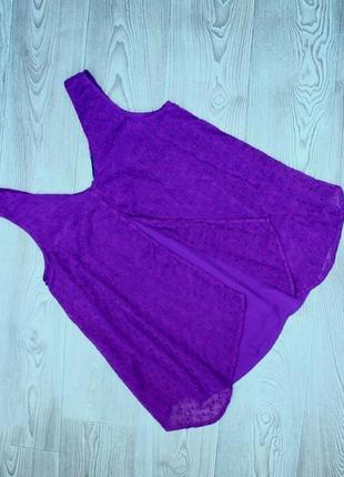 Майка топ /блуза темно-фиолетовая расклешенная шитье с распоркой, шри-ланка, m&s, 10/384 фото