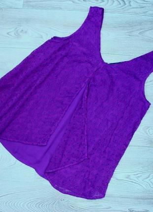 Майка топ /блуза темно-фіолетова розкльошена шиття з розпіркою, шрі-ланка, m&s, 10/385 фото