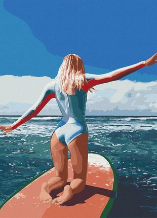 Картина по номерам дівчина 40 х 50 см art craft 10261-ac серфінг на морі melmil1 фото