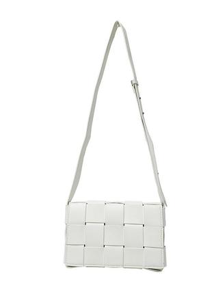 Сумка прямокутна 1023 крос-боді тренд квадратна через плече біла