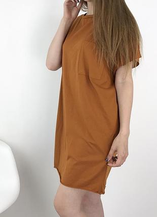 Горчично платье-футболка zara