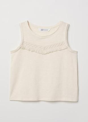 Бавовняна майка з мереживами, топ, h&m, 146 - 152, бірка