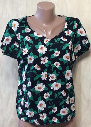 Блуза футболка в принт ромашки stmichael, р. 12-14