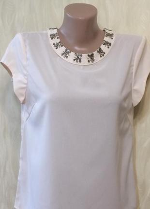 Нежная пудровая блуза с декором marina kaneva, р.10-125 фото