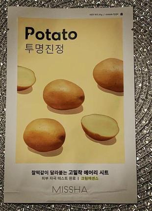 Маска тканинна з екстрактом картоплі missha potato, 19g1 фото