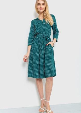Платье в горох цвет зеленый  размеры s, m, l, xl fa_006838