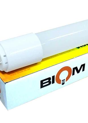 Світлодіодна лампа biom t8-gl-1200-18w cw 6200 k g13 скло матове