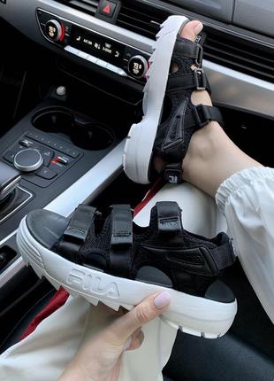 Шикарные топовые женские босоножки fila sandal black 😍 (сандалии)
