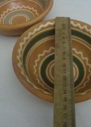 Тарелка пиала салатник набор 2 шт роспись керамика опошня №25 фото
