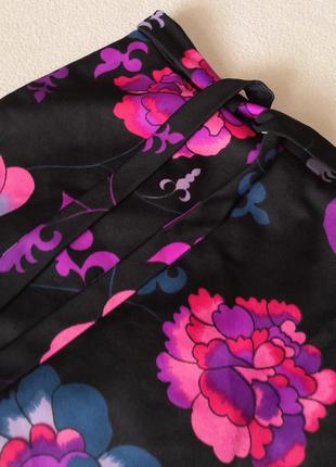 Классная макси юбка трапеция с высокой посадкой в крупных цветах2 фото