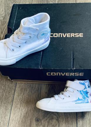 Культовые кеды converse высокие белые коллаборация disney elsa frozen ii (оригинал)