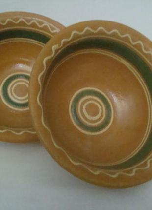 Тарелка пиала салатник набор 2 шт роспись керамика опошня №46 фото