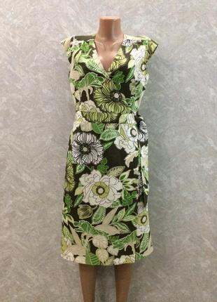 Плаття на запах квіти льон котон розмір 12-14