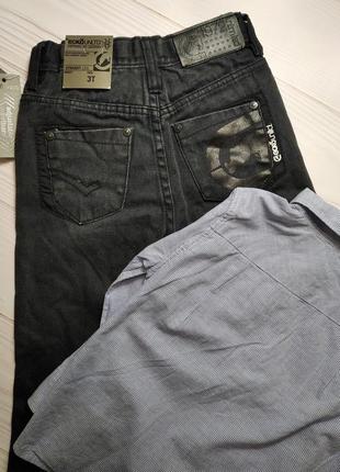 Рубашка джинсы моднявый набор для мальчика 3-4 года4 фото