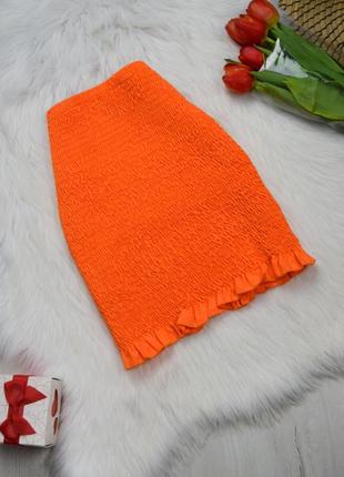 Юбка кислотная яркая оранжевая резинка юбка
