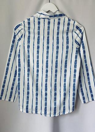 🌸винтажная рубашка узорчатая полоска блузка легкая летняя5 фото