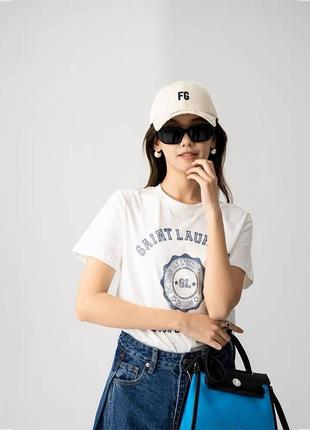 Футболка белая в стиле ysl