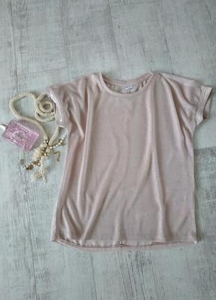 Пудрова блуза від saint tropez з паєтками на рукавах