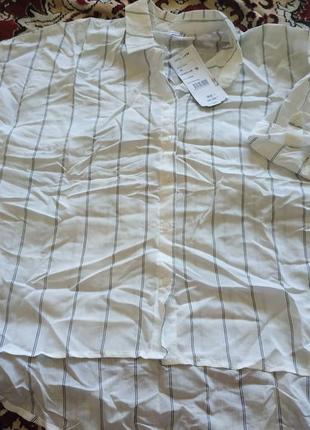 Рубашка в полоску! качество люкс!!!сзади удлиненная ! легкая,воздушная ! м,л, турция.