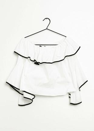 Блузка белая с открытыми плечами zara5 фото