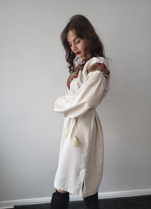 Платье вышиванка невероятный лен handmade6 фото