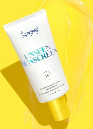 Сонцезахисний крем supergoop! unseen sunscreen spf 40 pa+++
