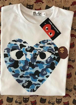 Футболка bape x comme des garcons • топ