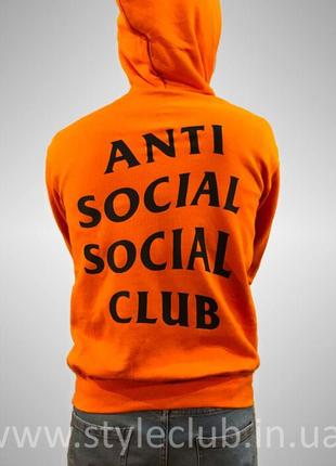 Толстовка оранжевая anti social social club undefeated | худи assc | кенгуру ассц5 фото