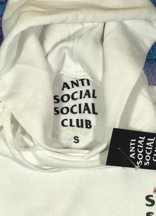 Толстовка белая anti social social club sakura | худи assc | кенгуру ассц3 фото