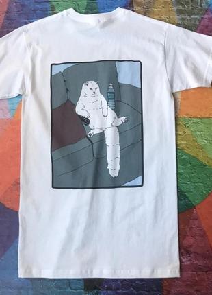 Біла футболка ripndip - lazy cat • чоловічий та жіночий • бірки ориг xs