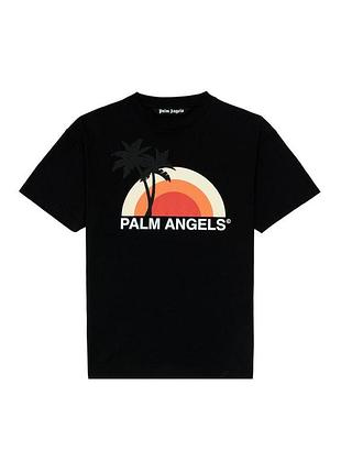 Футболка чёрная palm angels sun • палм анджелс футболка xs