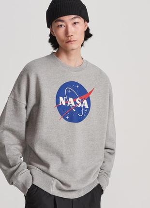 Світшот сірий nasa • кофта наса xs