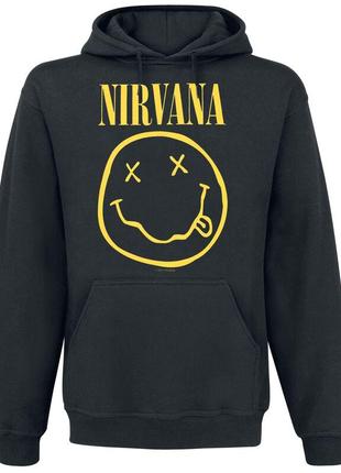 Худи черный loys рок nirvana yellow smile xs