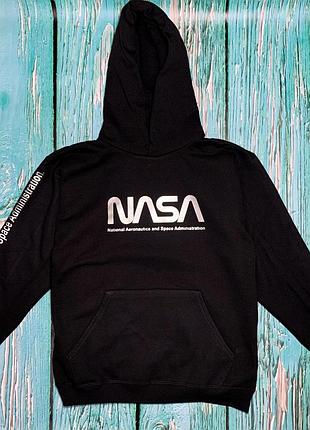 Толстовка чёрная nasa space | худи насса | кенгуру наса xs