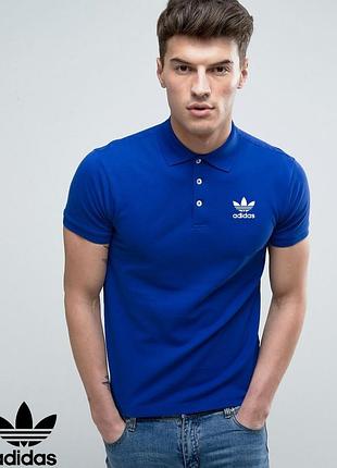Футболка поло adidas | синяя тенниска адидас xs