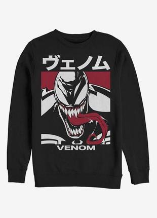 Свитшот черный loys marvel venom japanese text character sweatshirt