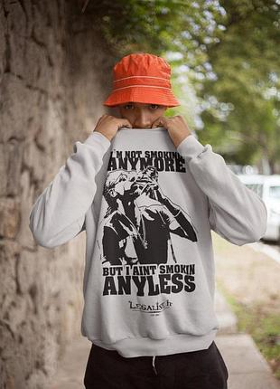 Свитшот белый loys nas old school хип-хоп нью-йорк state of mind xs