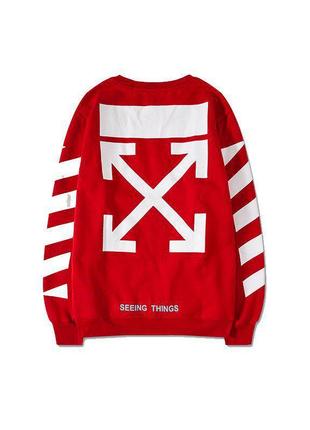 Свитшот off white red  shirt oversize sweatshirt