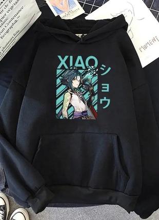Толстовка черная loys аниме «xiao. genshin impact» xs