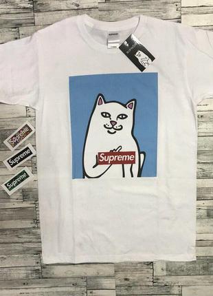 Футболка supreme ripndip | мужская с бирками | лорд нермал xs