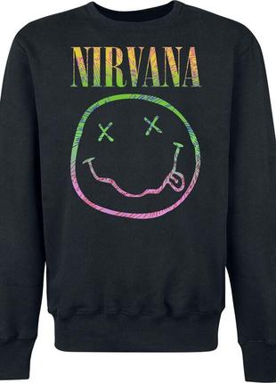 Свитшот черный loys музыка рок nirvana smile xs