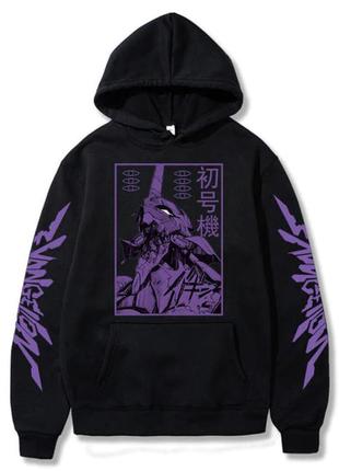 Худи черный loys aниме евангелион харадзюку xs